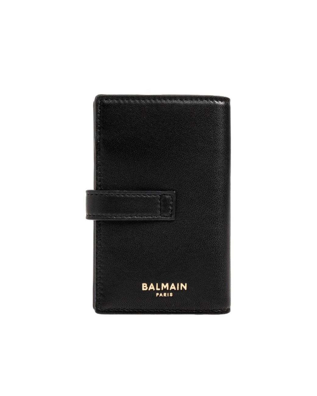 Balmain Black Padlock-Detail Calf Leather Wallet