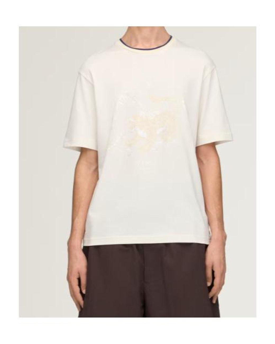 Y-3 White X Wales Bonner Graphic Printed Crewneck T-Shirt for men