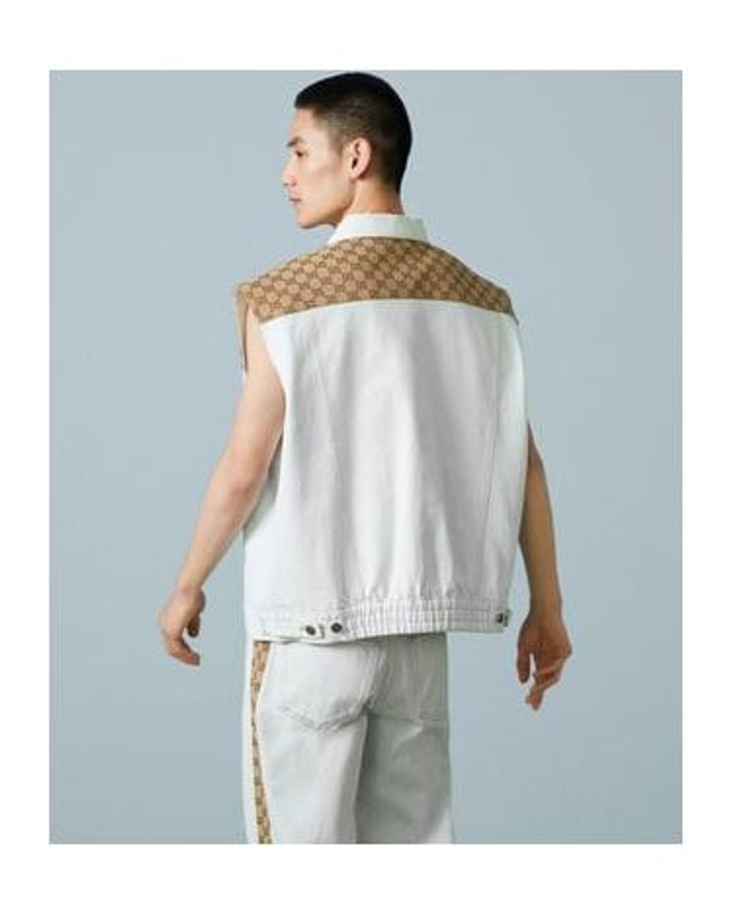 Gucci White Washed Denim Vest for men