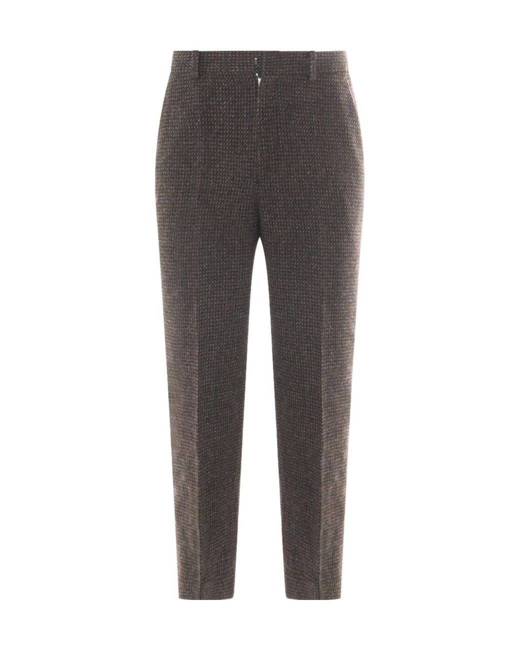 Auralee Gray Pleat Detailed Tweed Pants for men