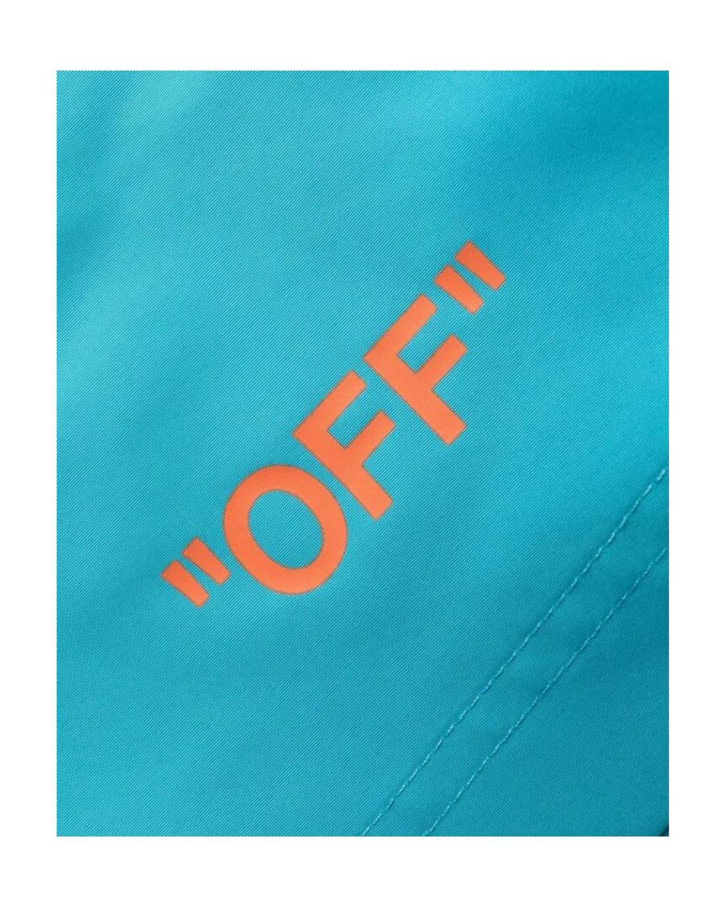 Off-White c/o Virgil Abloh Blue Logo Printed Swim Shorts for men
