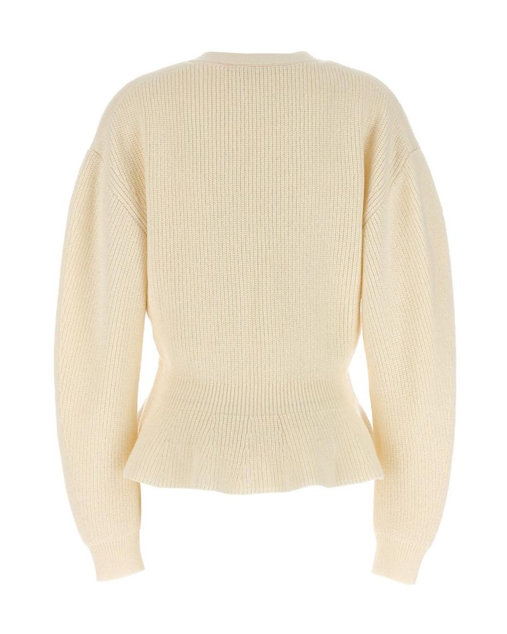 Chloé Natural Chloé Ruffled Knit Cardigan
