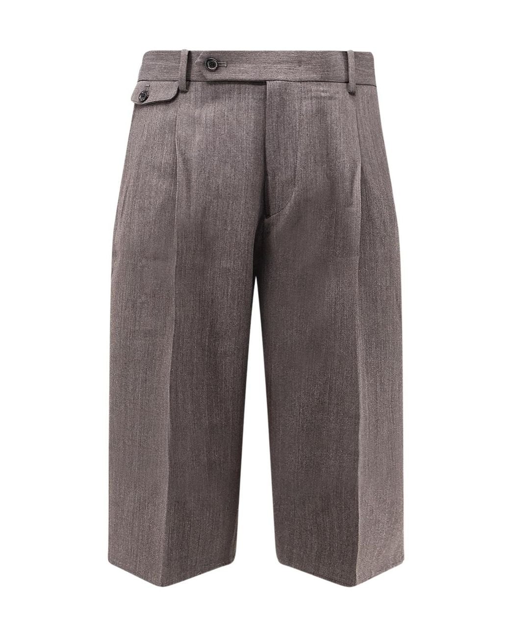 TONYWACK Gray Pleated Tailored Shorts for men