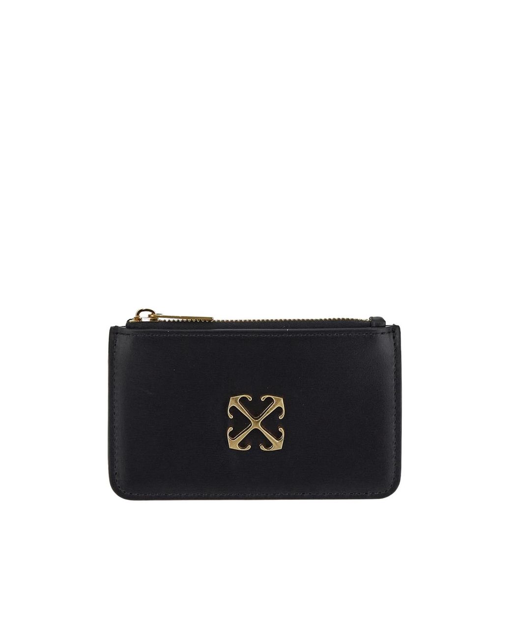 Off-White c/o Virgil Abloh Black Logo Plaque Zip-Up Wallet