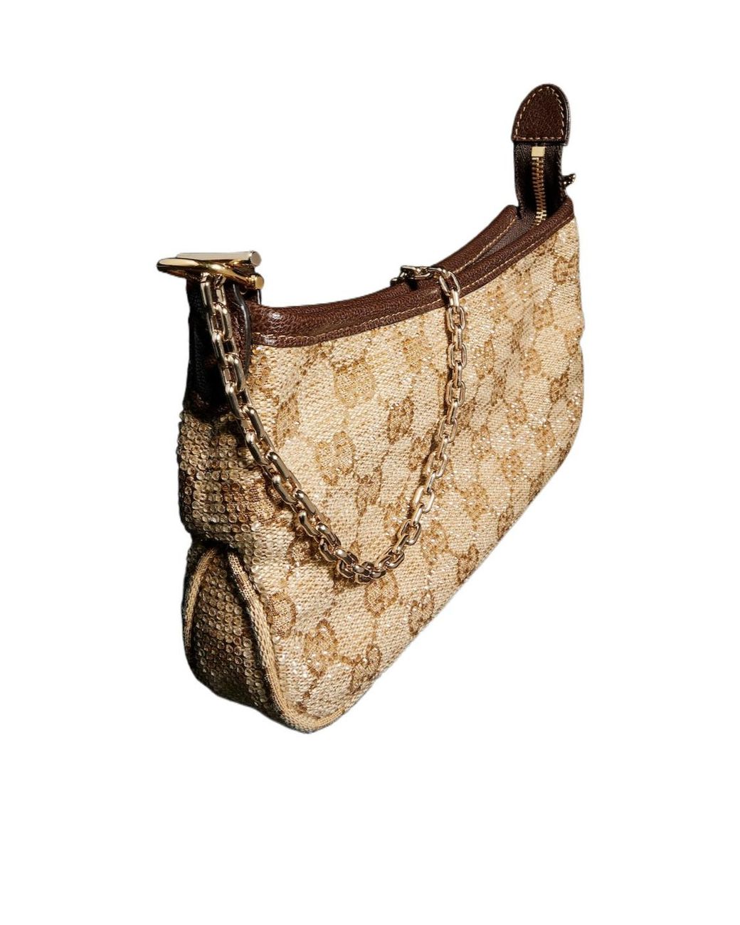 Gucci White Gossip Crystal Small Shoulder Bag