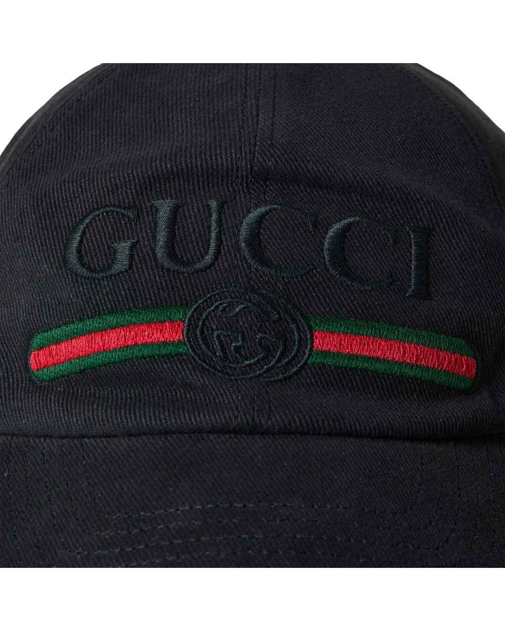 Gucci Blue Cotton Twill Baseball Cap for men