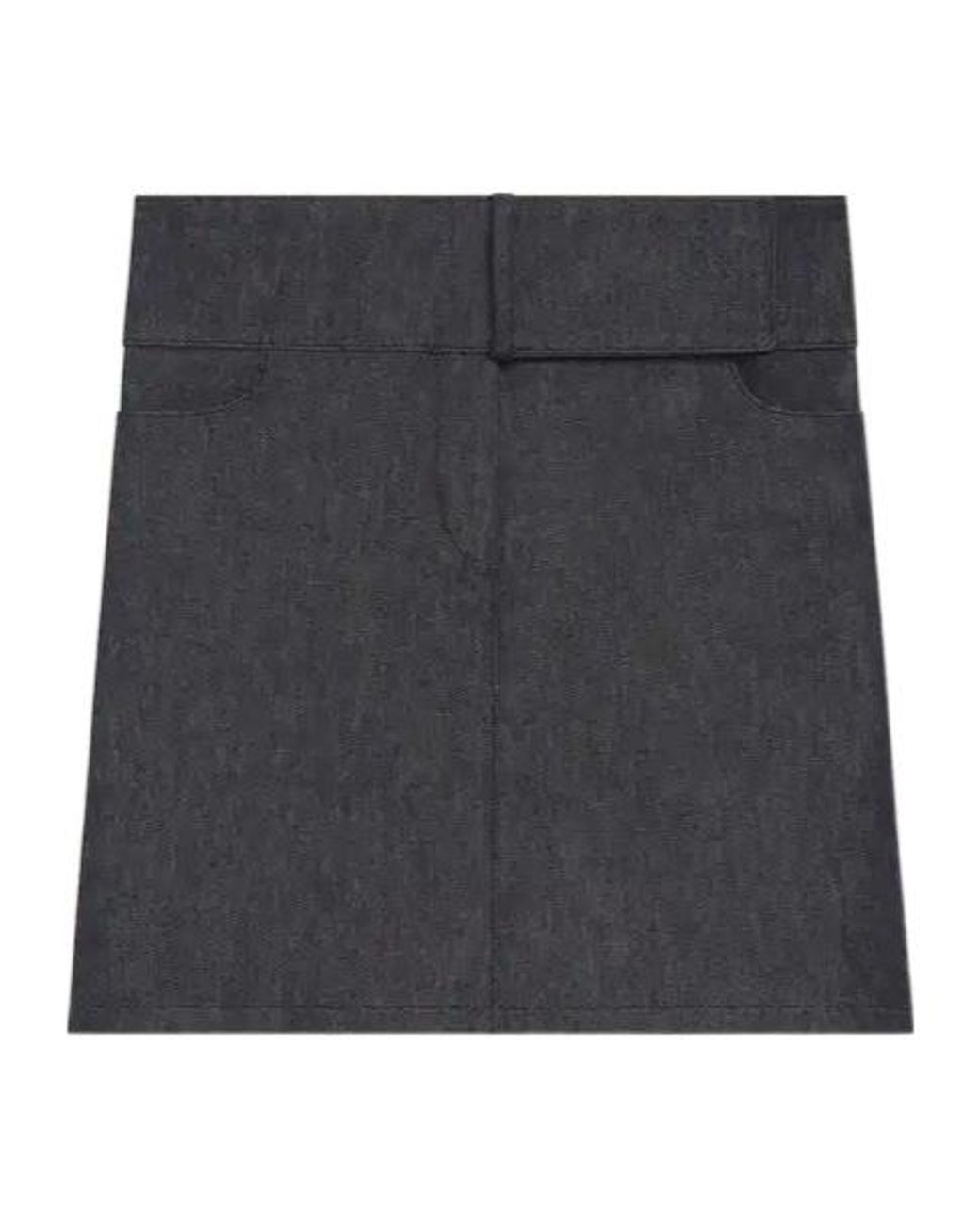 Courreges Black Courrèges Belted Denim Mini Skirt