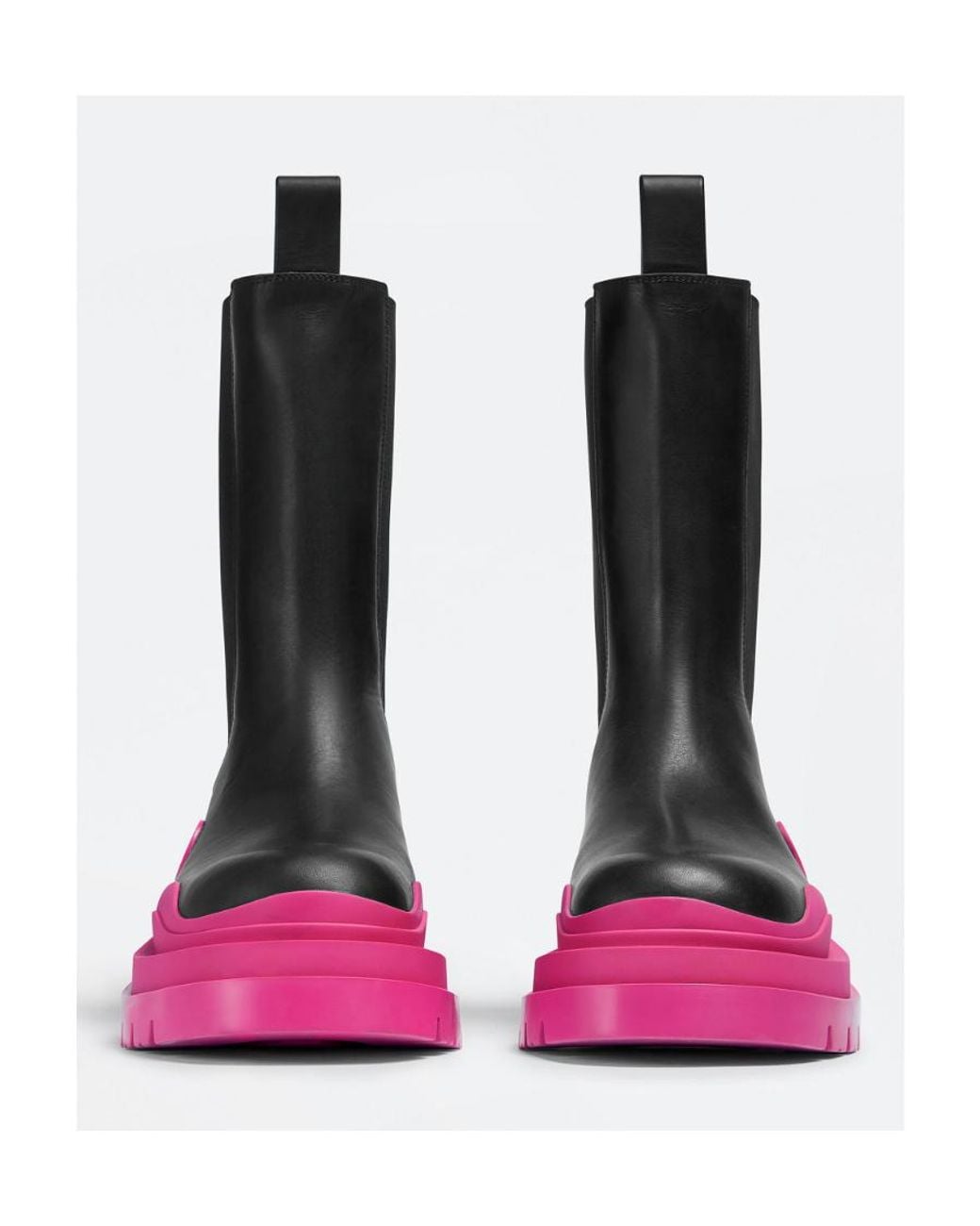 Bottega Veneta Pink Tire Two-Tone Ankle Boots