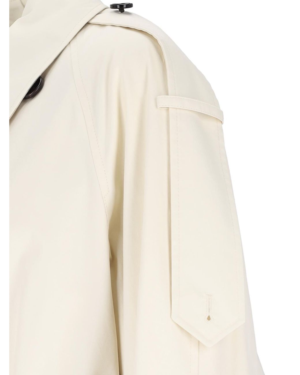 Burberry White Double-Breasted Belted Trench Coat