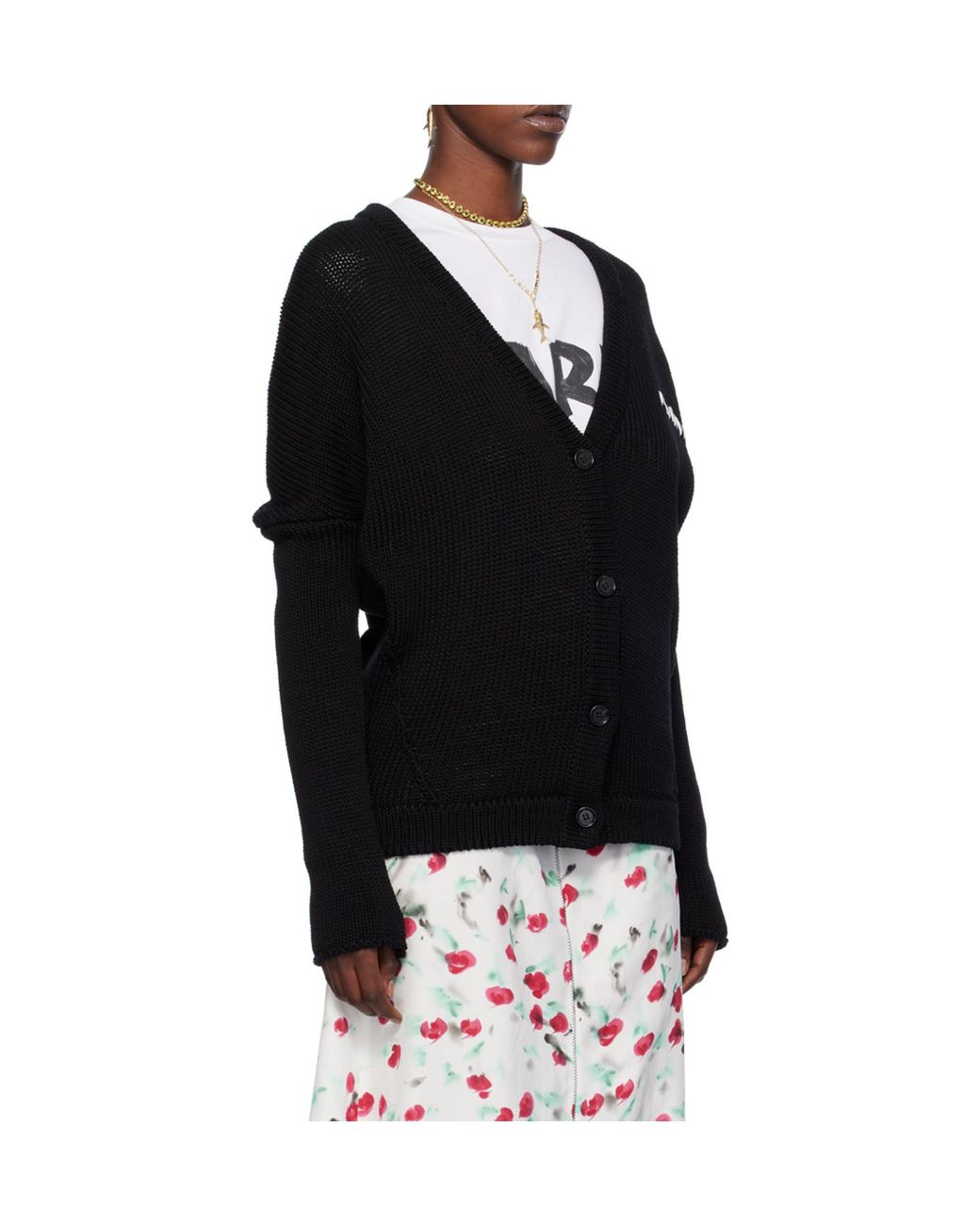 Marni Black Cotton Cardigan For