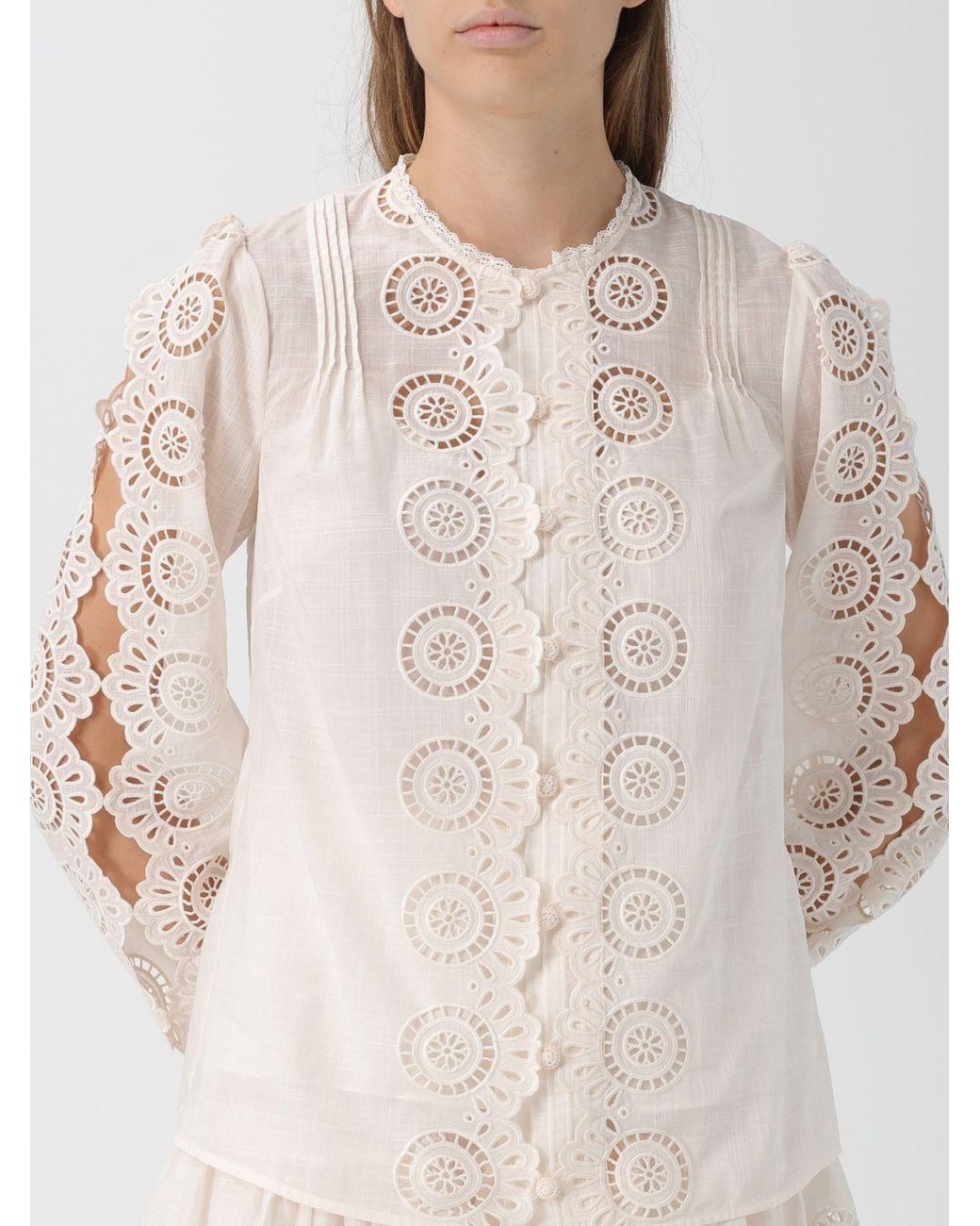 Zimmermann White Lucky Embroidered Blouse