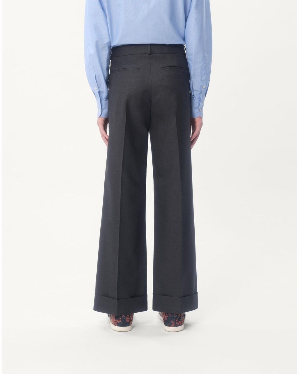 Valentino Gray Gabardine Pleated Trousers for men