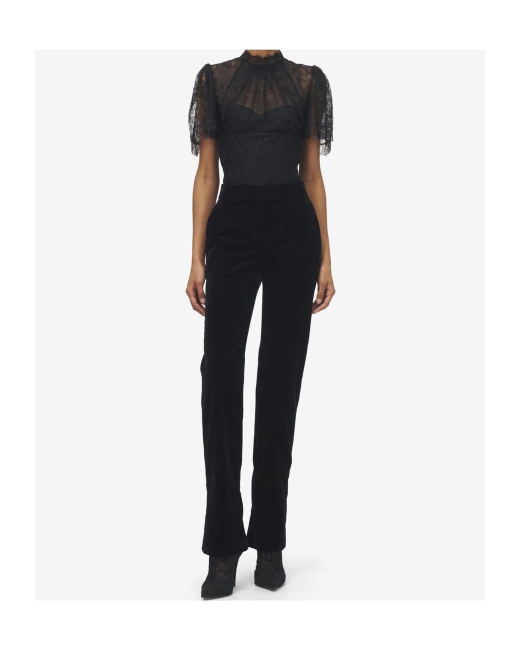 McQueen Black Straight-Leg Tailored Trousers