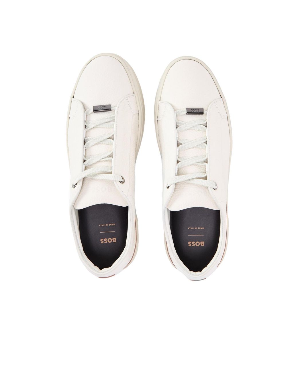 Boss White Low-Top Casual Shoes for men