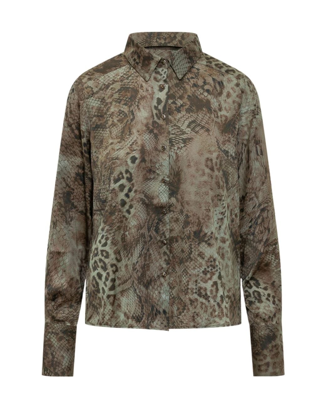 Ba&sh Green Cornelia Printed Shirt