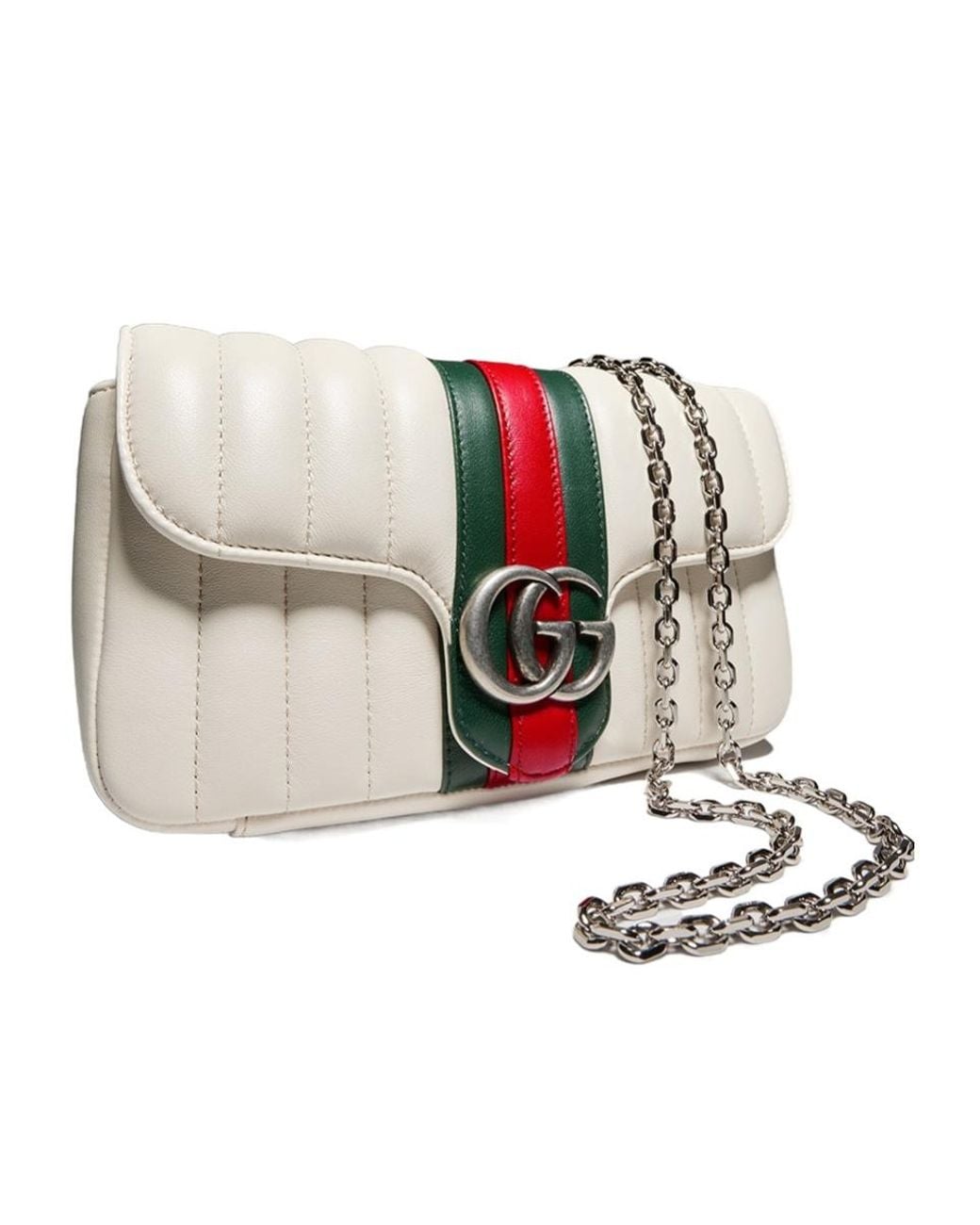 Gucci White Jetset Gg Marmont Small Shoulder Bag