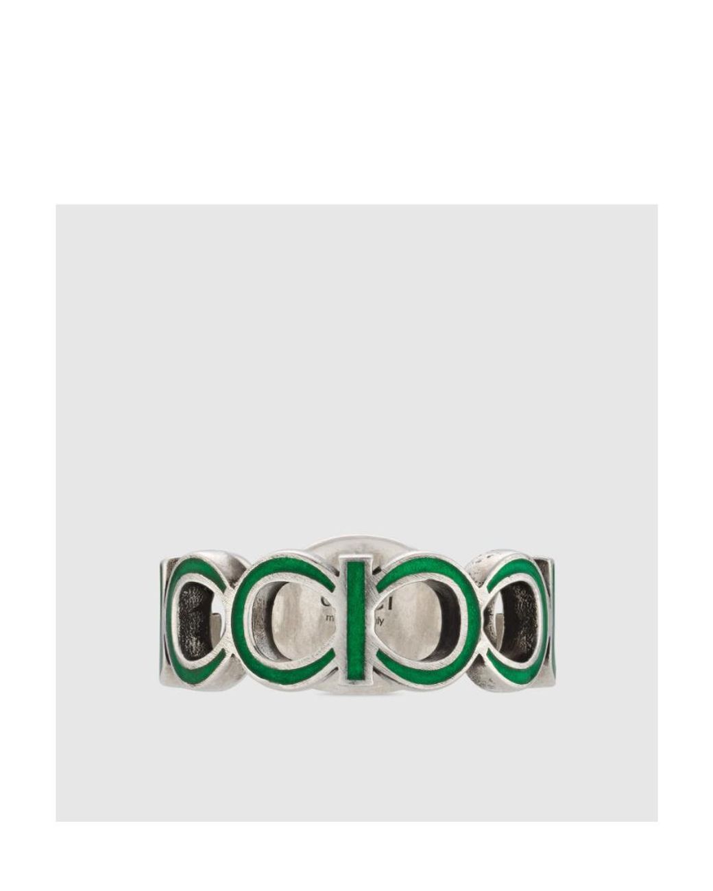Gucci Green Interlocking G Pull-On Style Ring