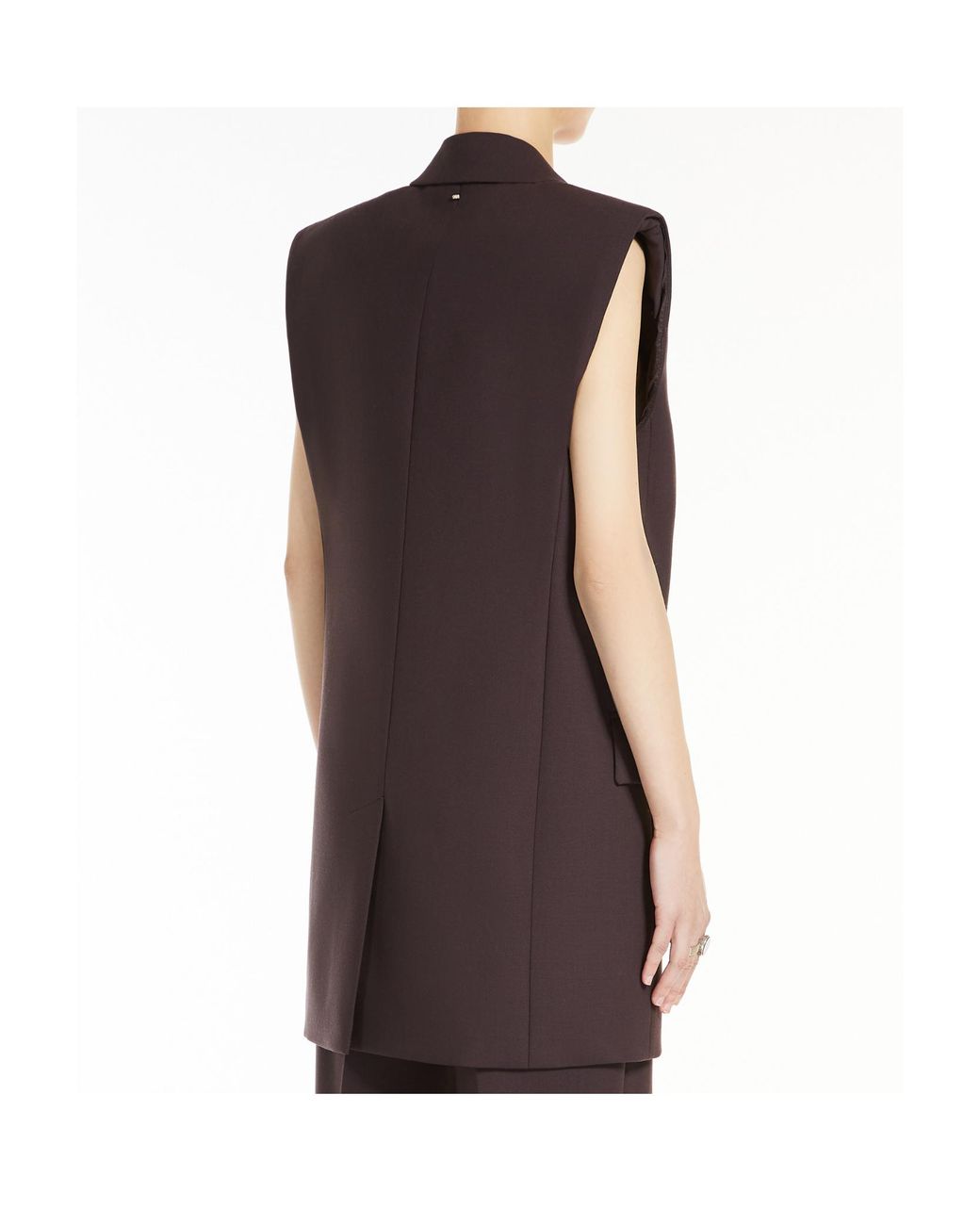 Sportmax Brown Single-Breasted Sleeveless Gilet