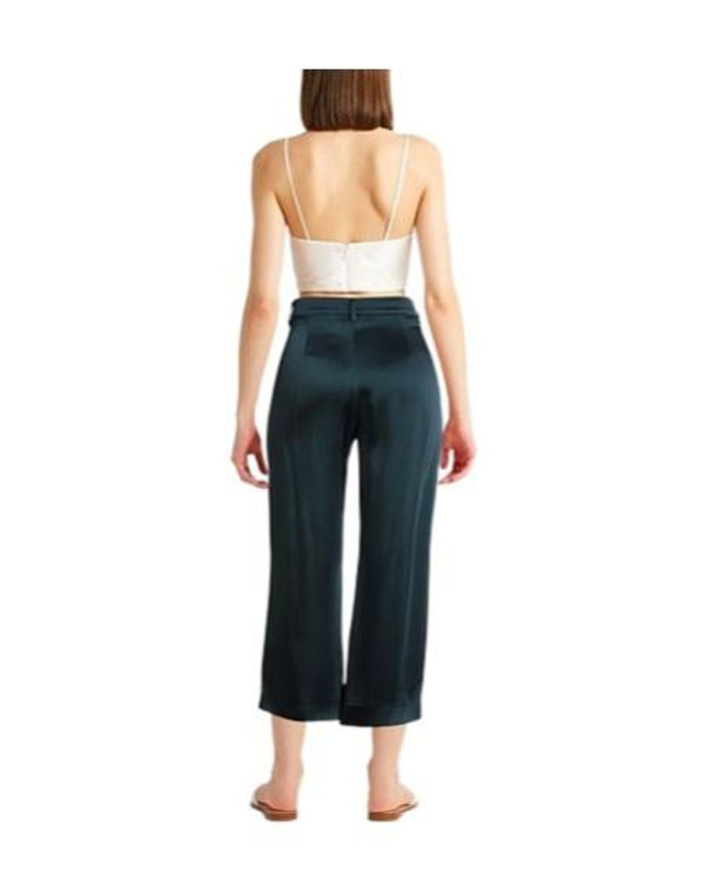 Max Mara Blue Solid-Colored Straight-Leg Pants