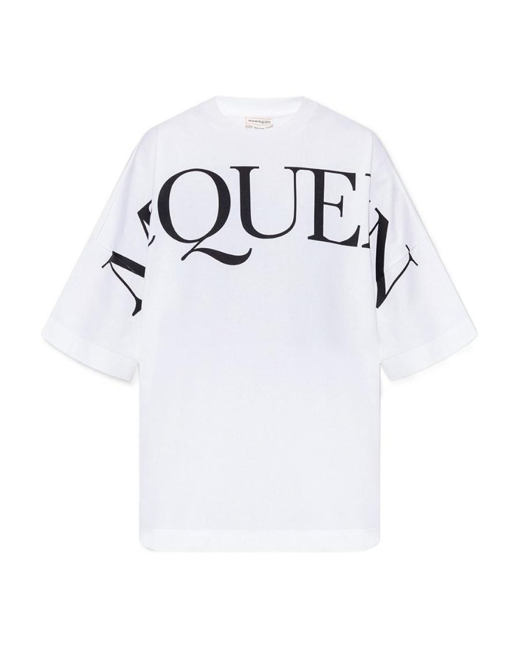 McQueen White Logo Printed Crewneck T-Shirt