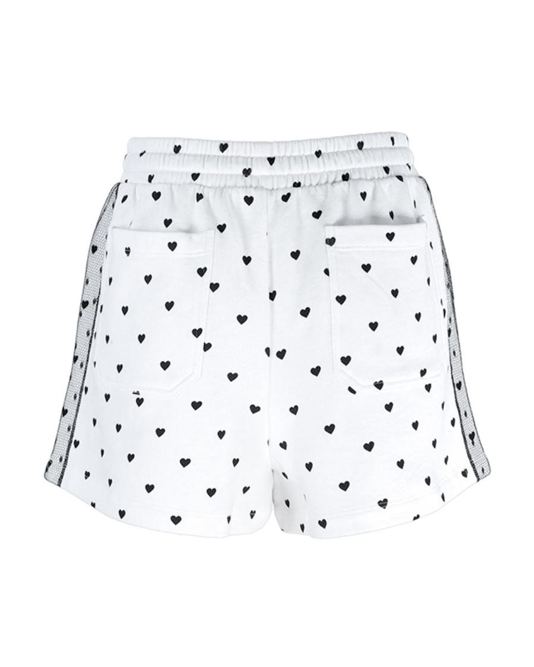 RED Valentino White Heart Printed Drawstring Shorts