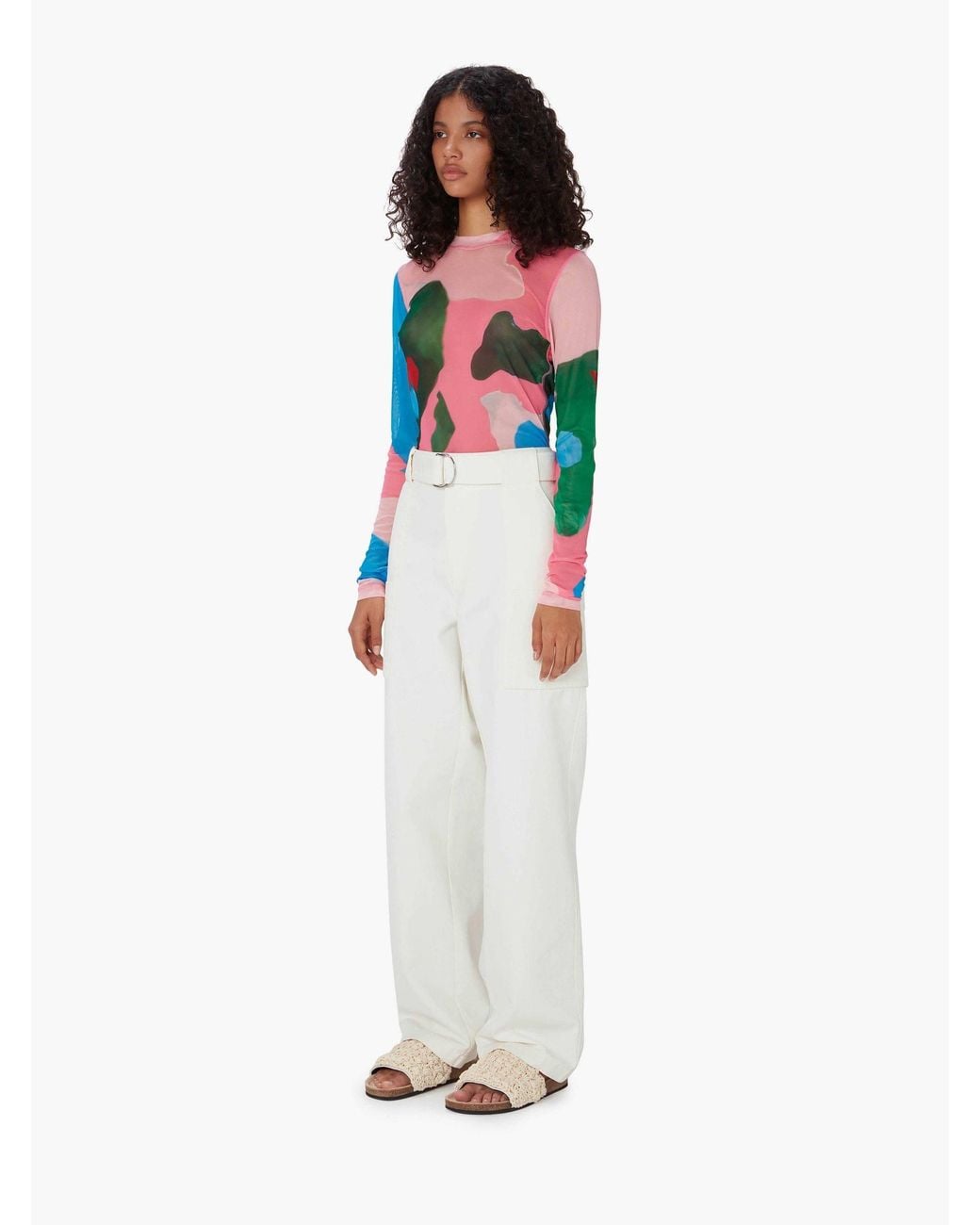 J.W. Anderson White Wide-Leg Cotton Cargo Trousers