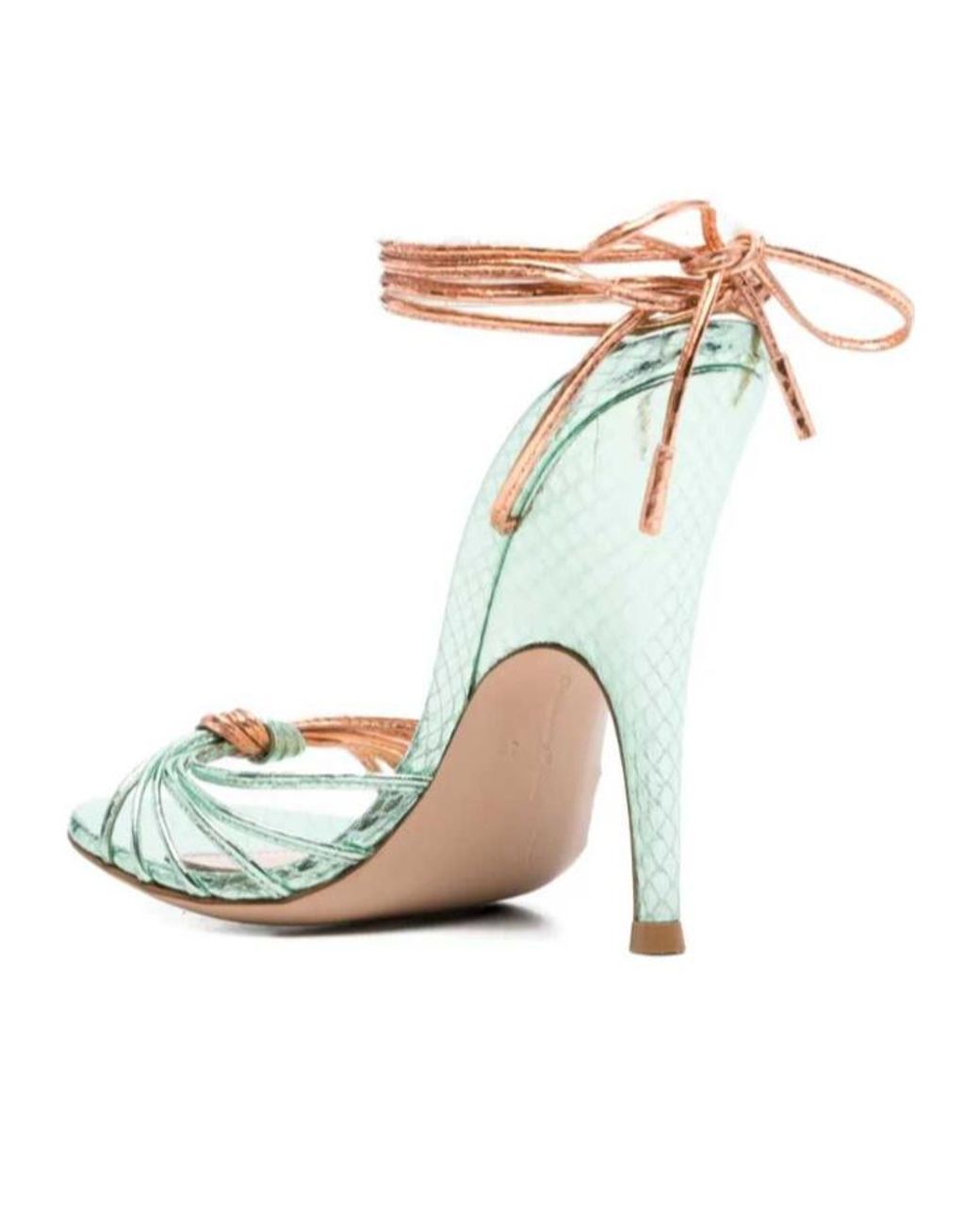 Gianvito Rossi Metallic Malè Lace-Up Heeled Sandals