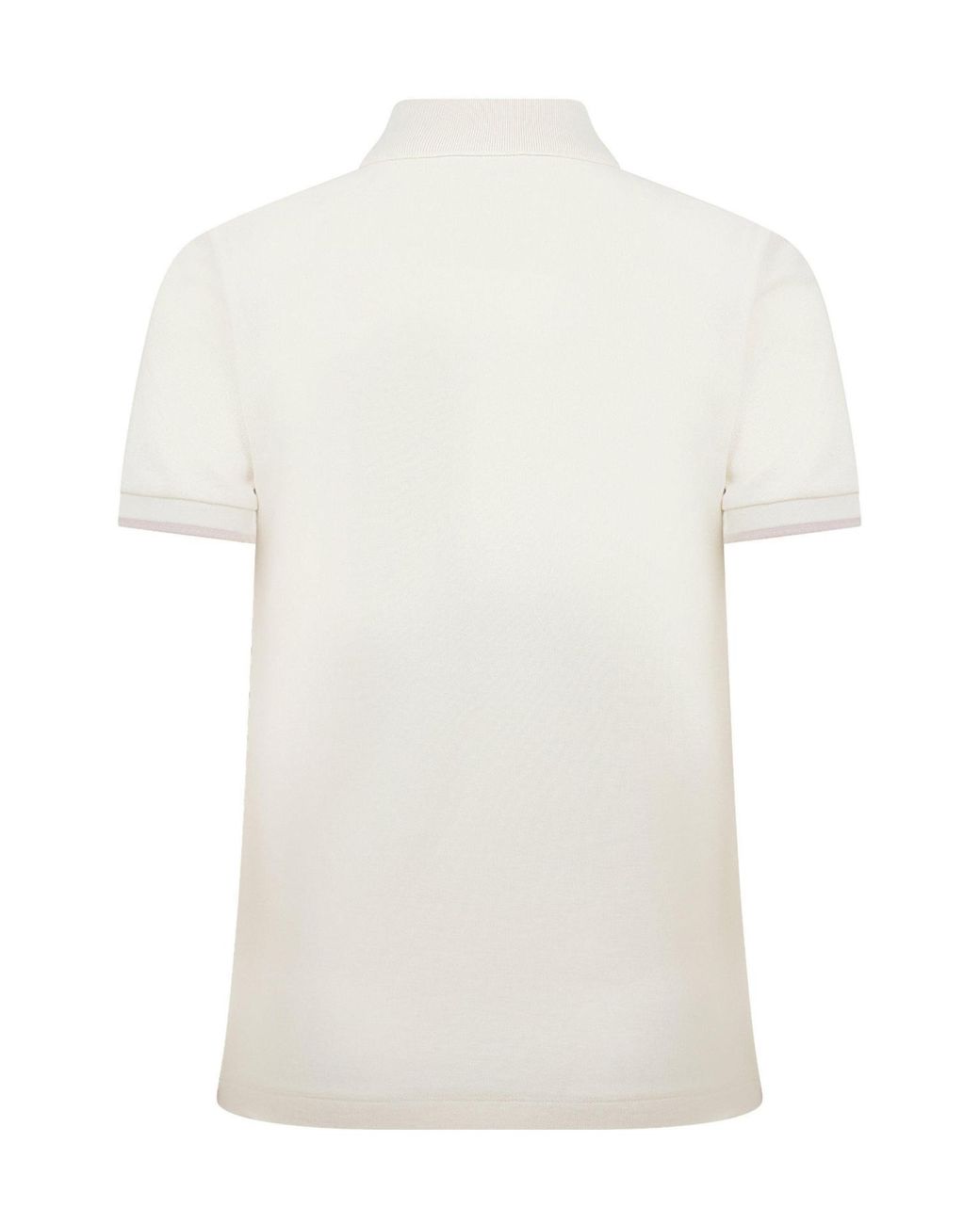 Moncler White Off- Short-Sleeved Polo Shirt