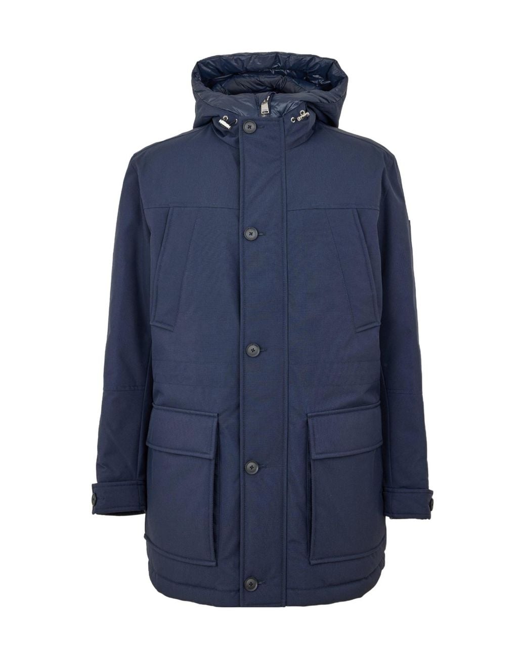 Boss Blue Hooded Long Sleeve Jacket for men