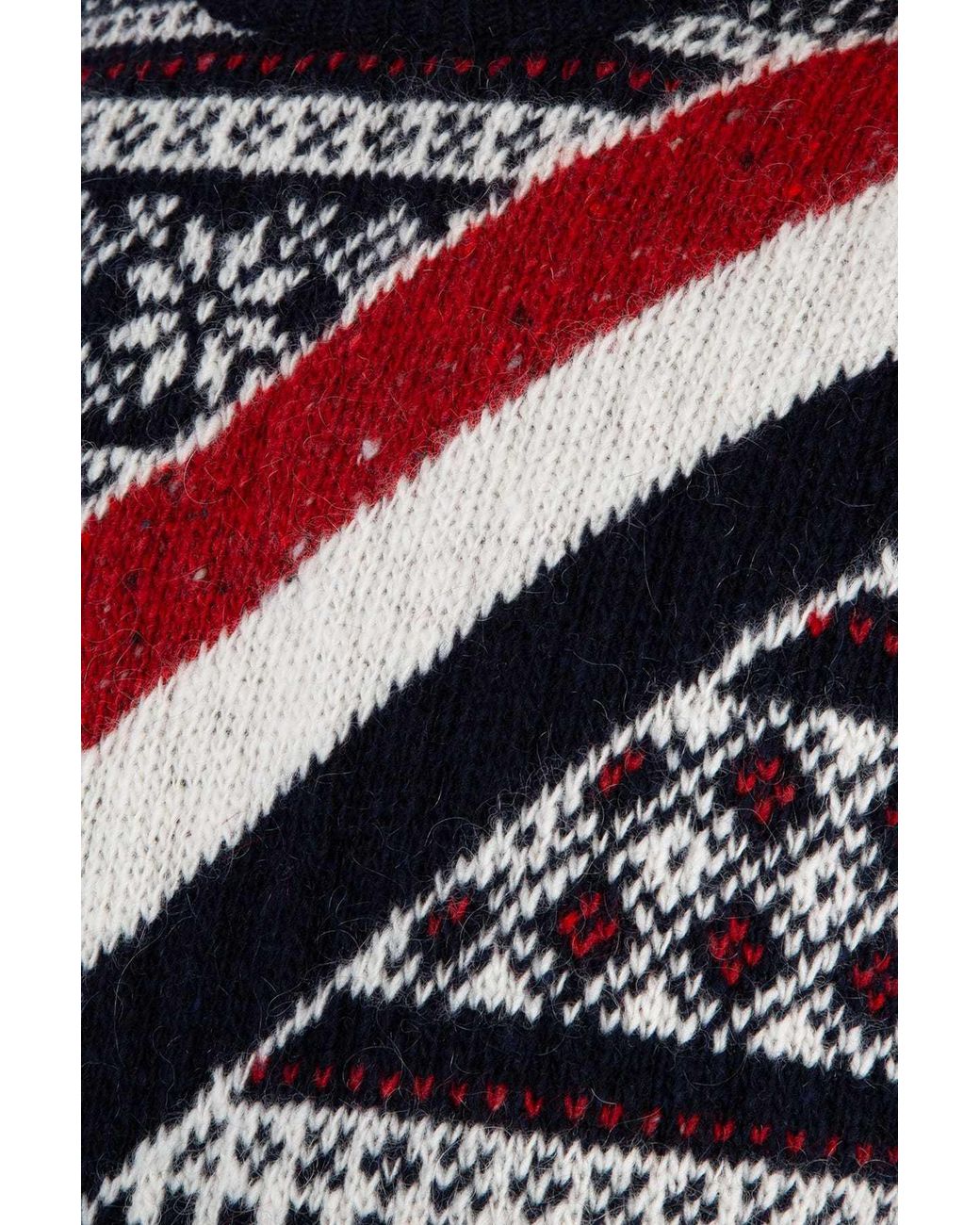 Thom Browne Blue Mohair Diagonal Striped Pullover for men