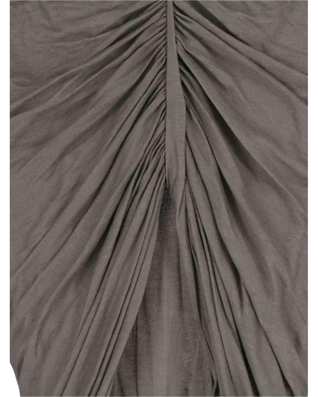 Rick Owens Green Ruched Maxi Skirt