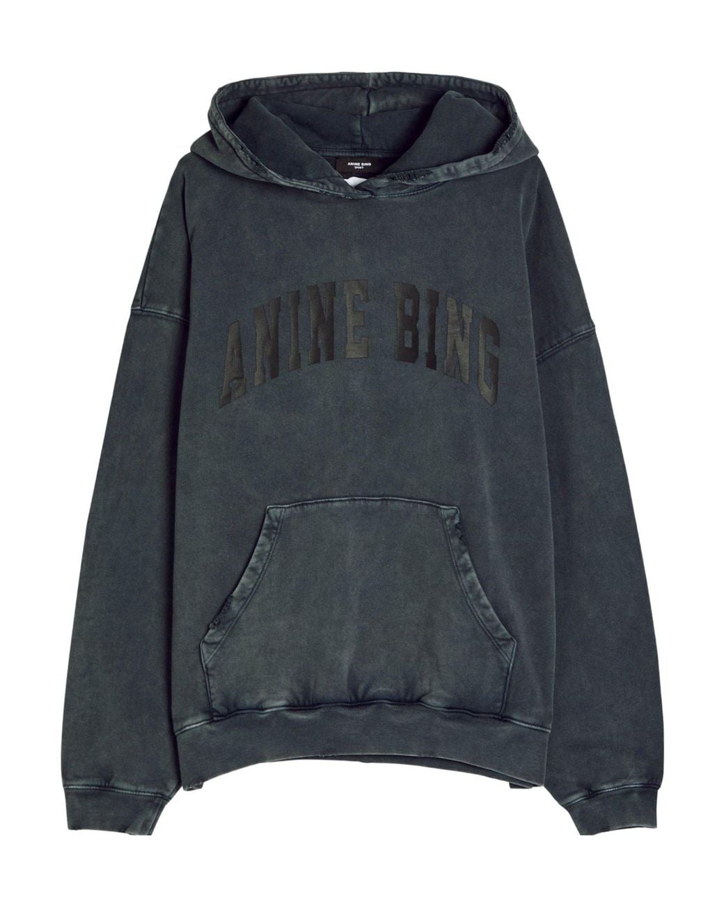 Anine Bing Black Cotton Oversized Sweatshirt