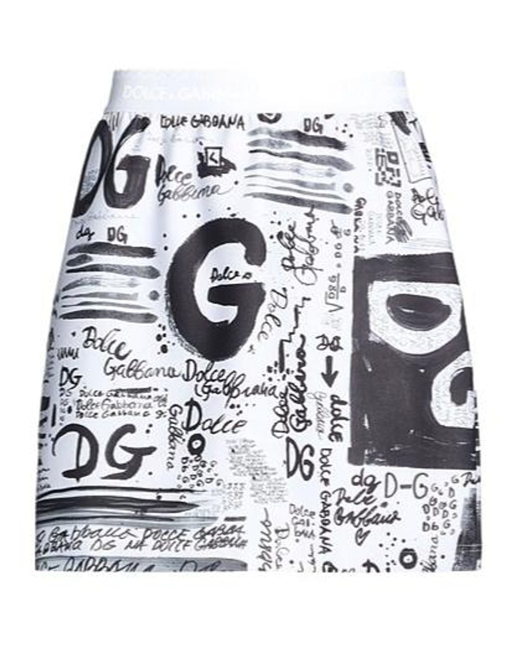 Dolce & Gabbana White Elastic Skirt Hem Skirt