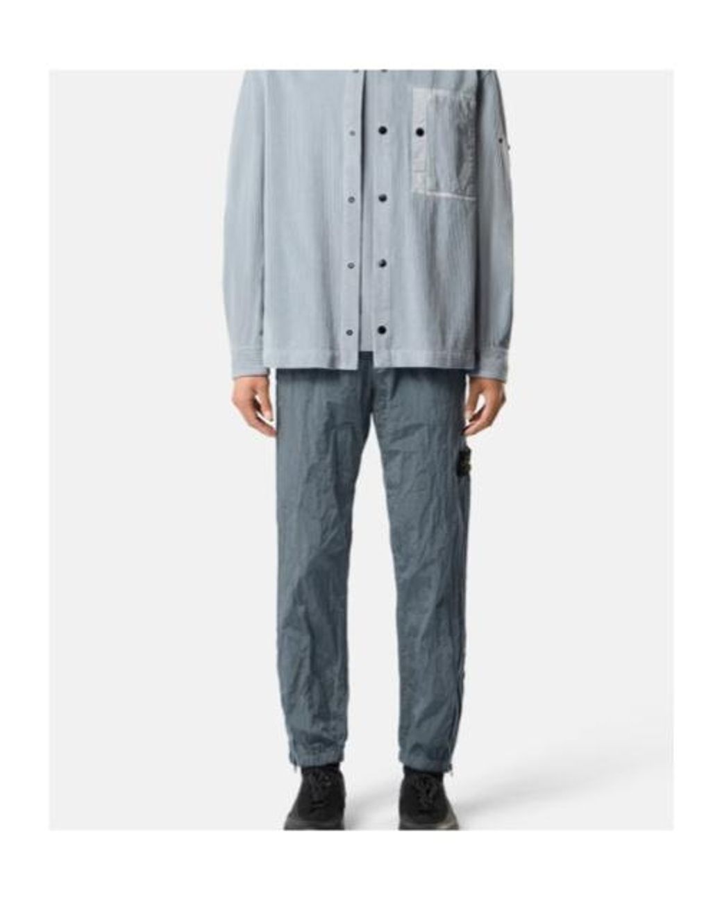 Stone Island Blue Logo Patch Track Pants for men