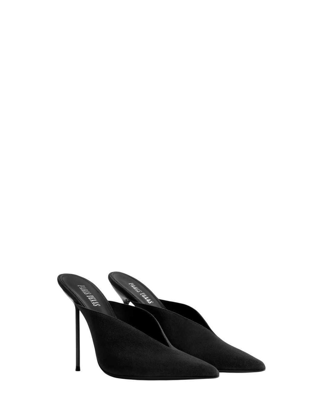 Paris Texas Black Lidia Pointed-Toe Heeled Mules