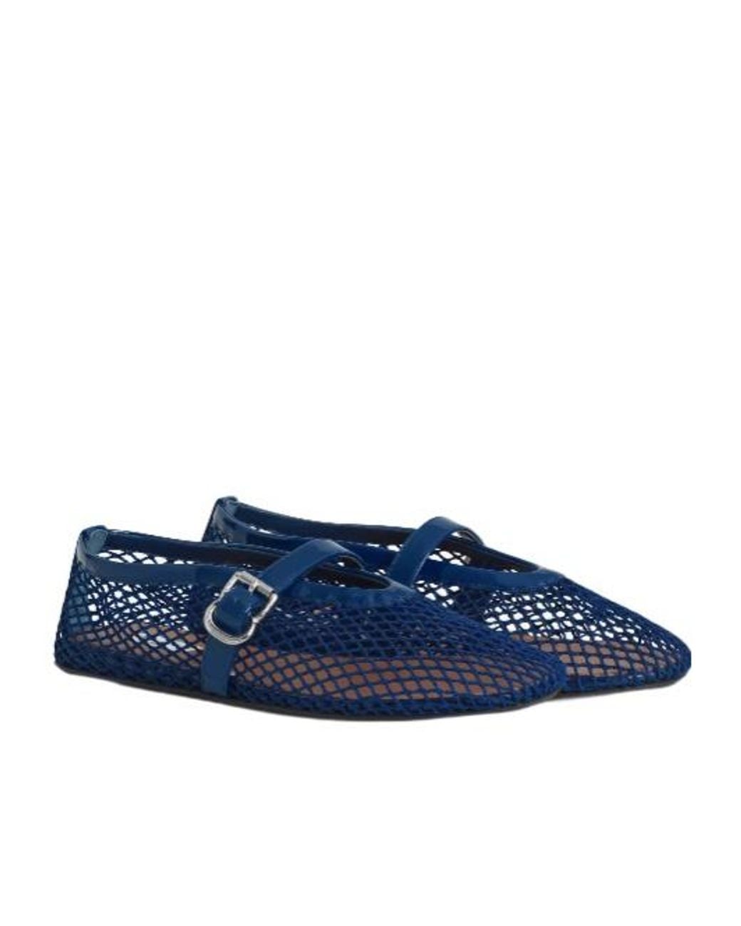 Alaïa Blue Alaïa Fishnet Ballet Flats