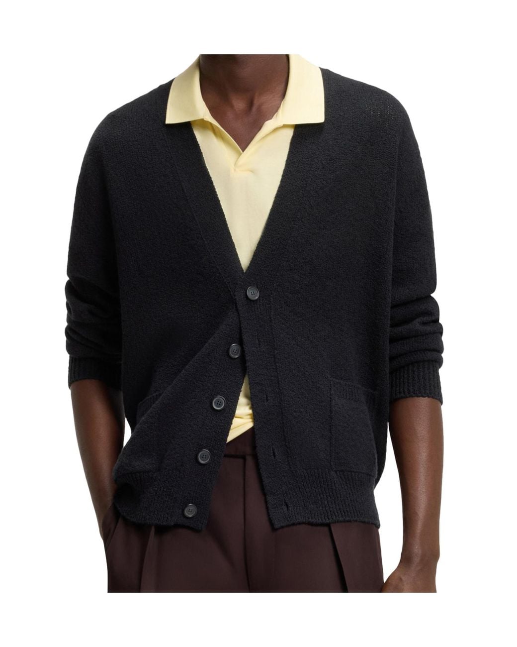 Boss Black Boss Buttoned V-Neck Cardigan for men