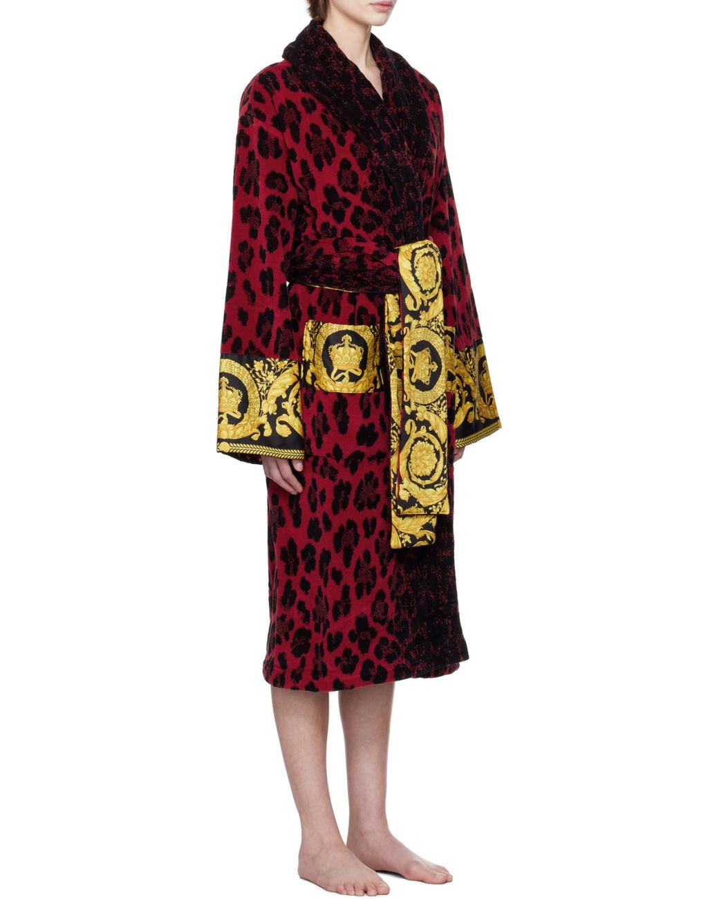 Versace Red Wild Barocco Bathrobe for men