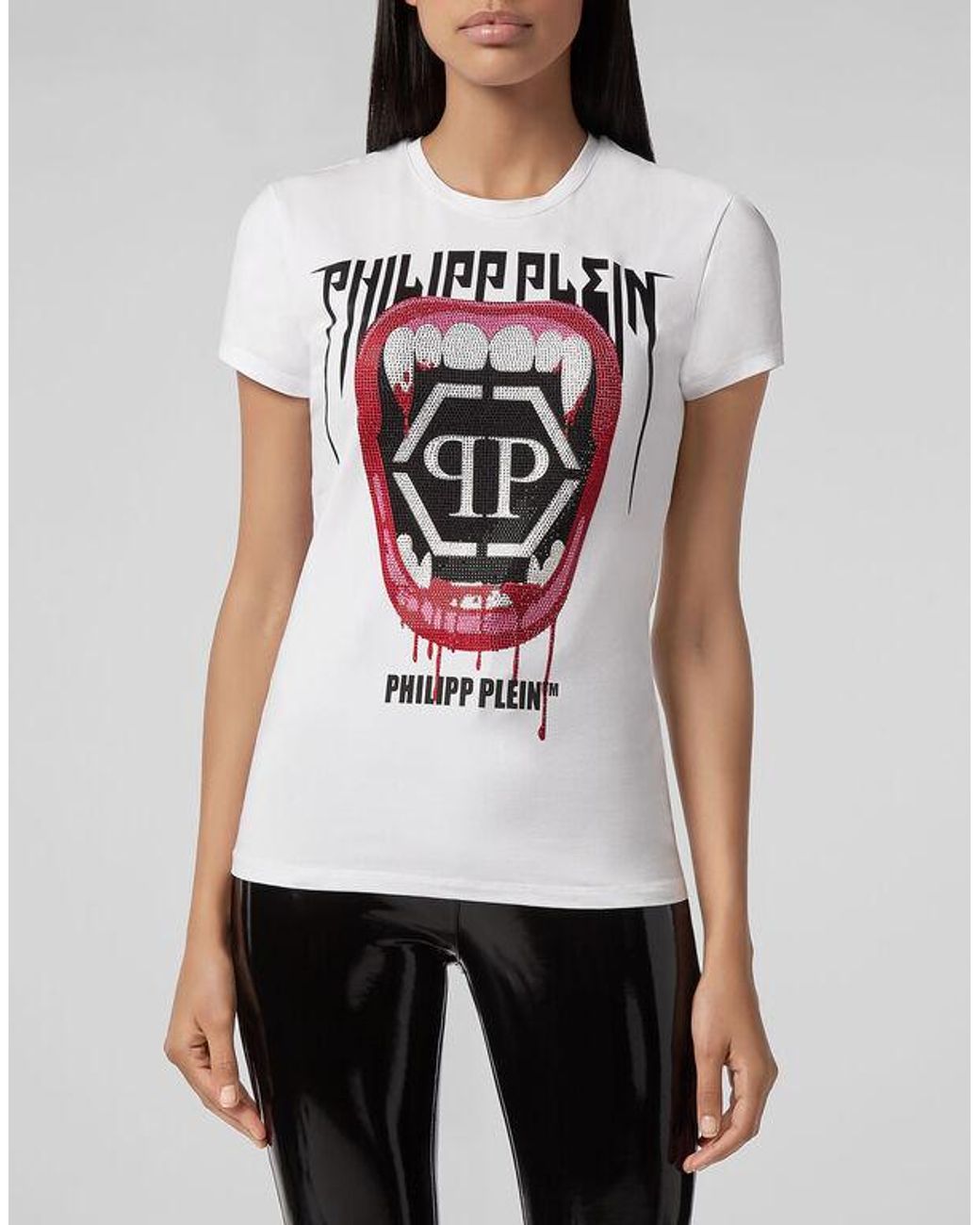 Philipp Plein White Logo Details T-Shirt