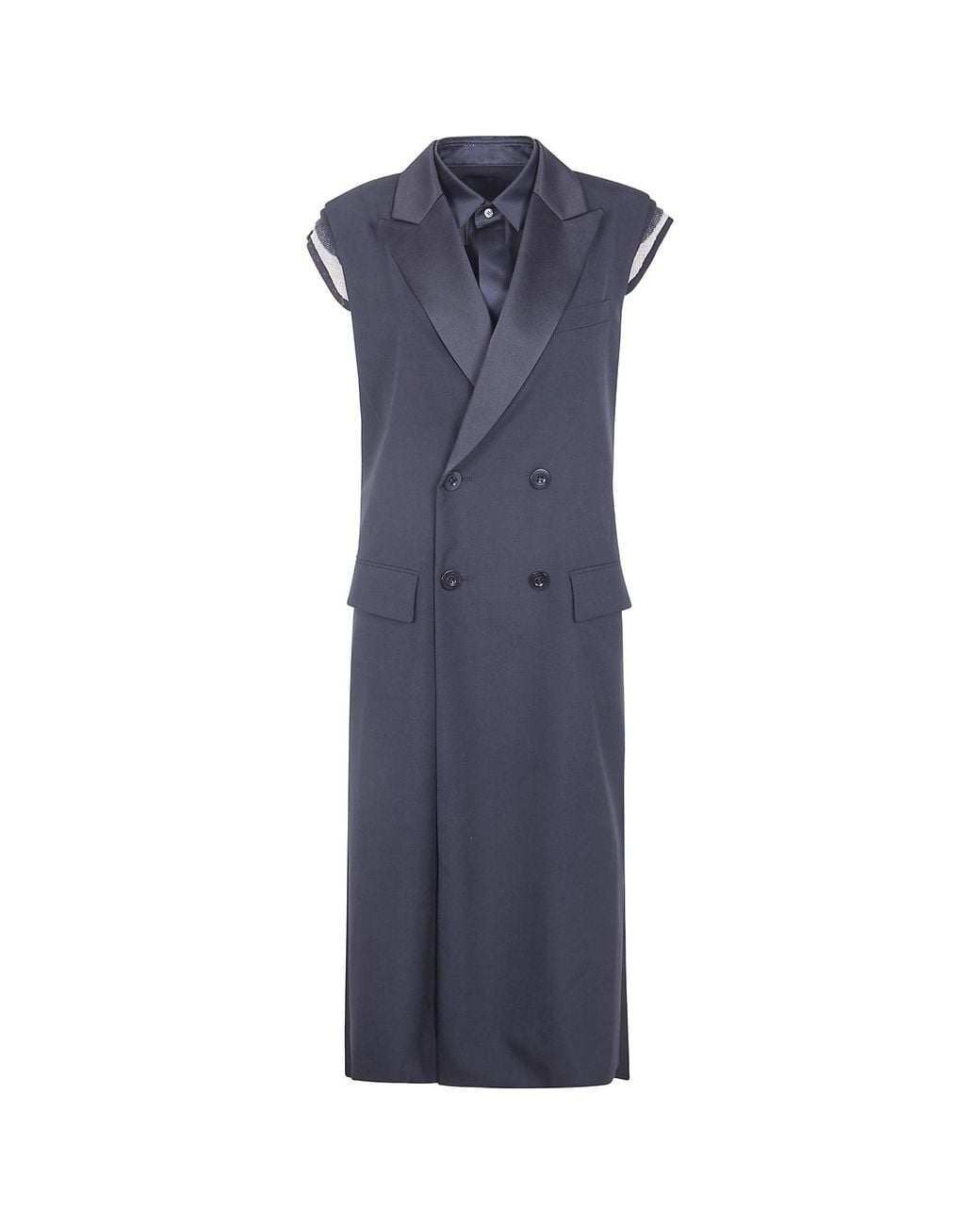 Sacai Blue Suiting Vest Dress