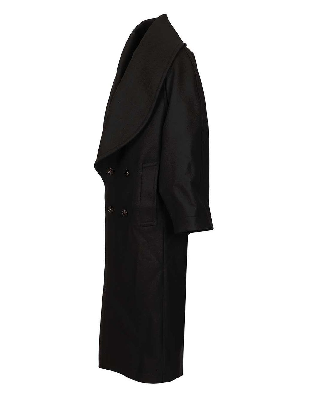 Bottega Veneta Black Double Breasted Felt Coat