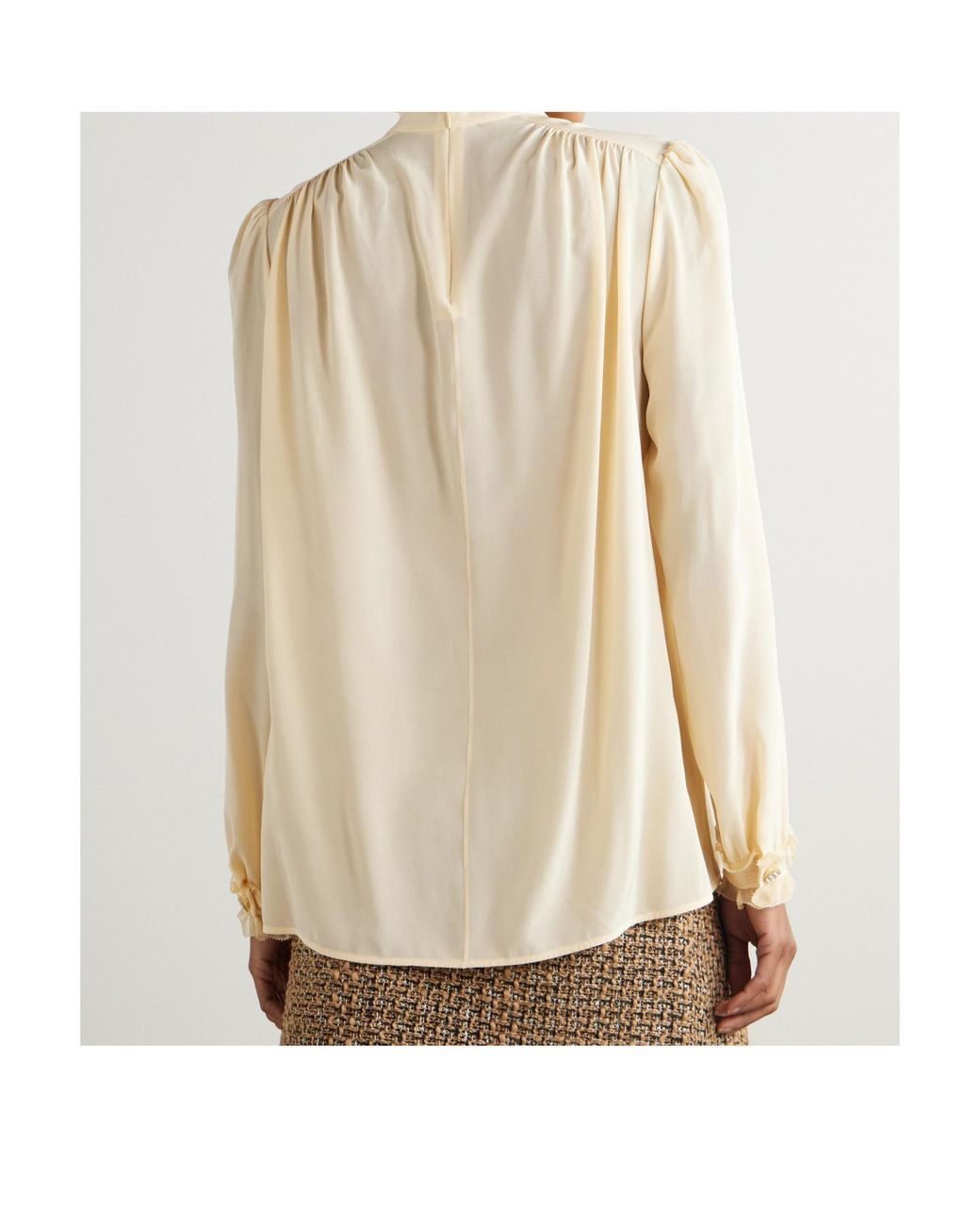 Valentino Natural Lace Ruffled Shirt