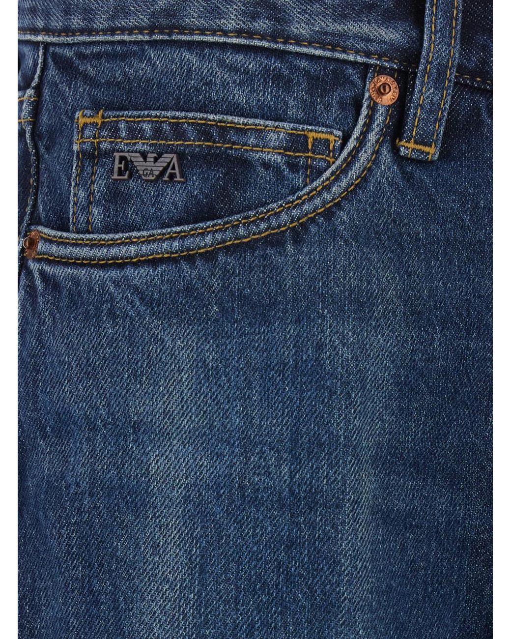 Emporio Armani Blue Slim-Fit Five-Pocket Jeans for men