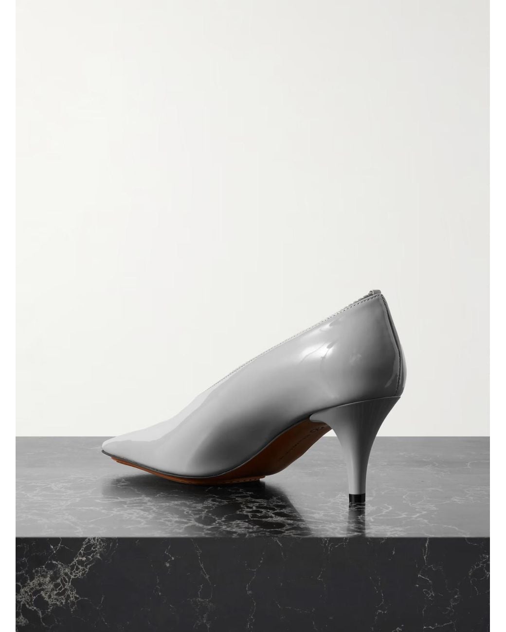 Stella McCartney Gray Square-Toe High Heels