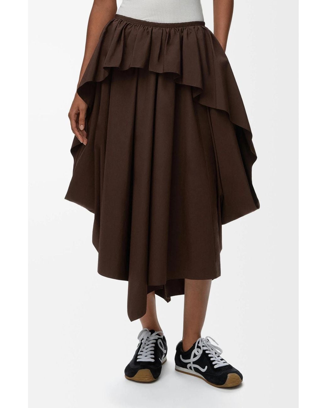 Loewe Brown Asymmetrical Skirt