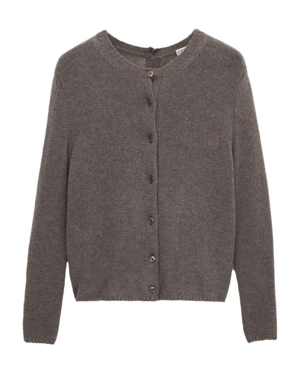 Loewe Gray Long-Sleeved Cardigan