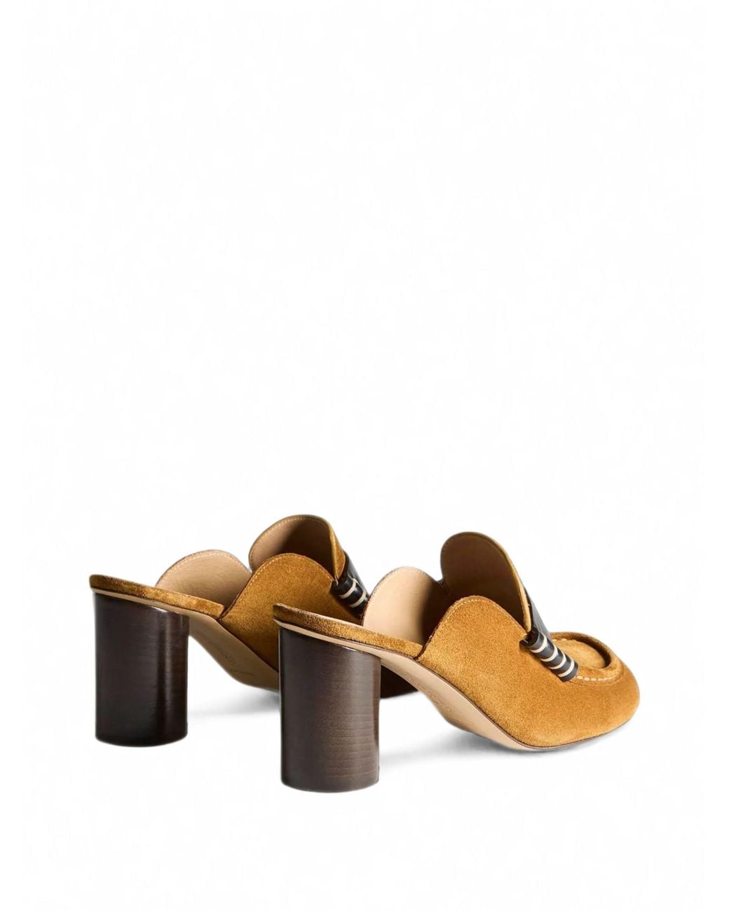 J.W. Anderson Brown Calf Suede Penny Loafer Mules