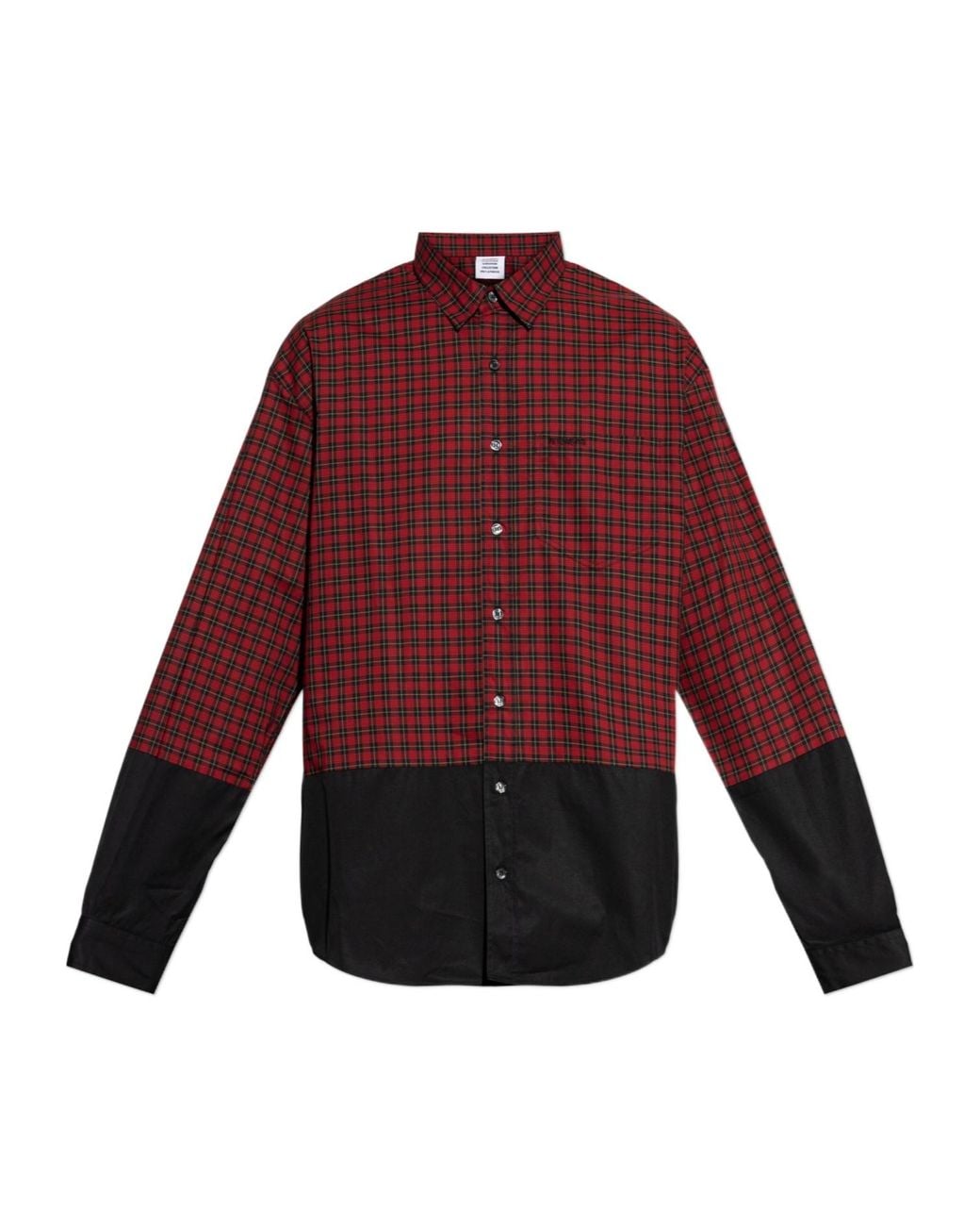 Vetements Red Checked Oversized Shirt for men