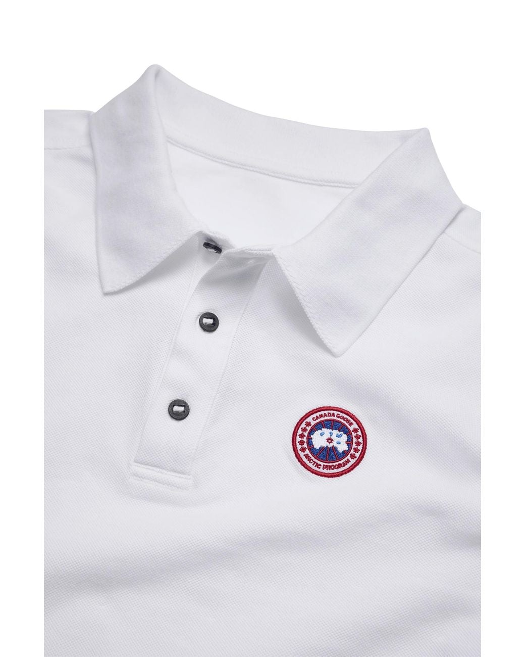 Canada Goose White Beckley Logo Cotton Polo Shirt for men