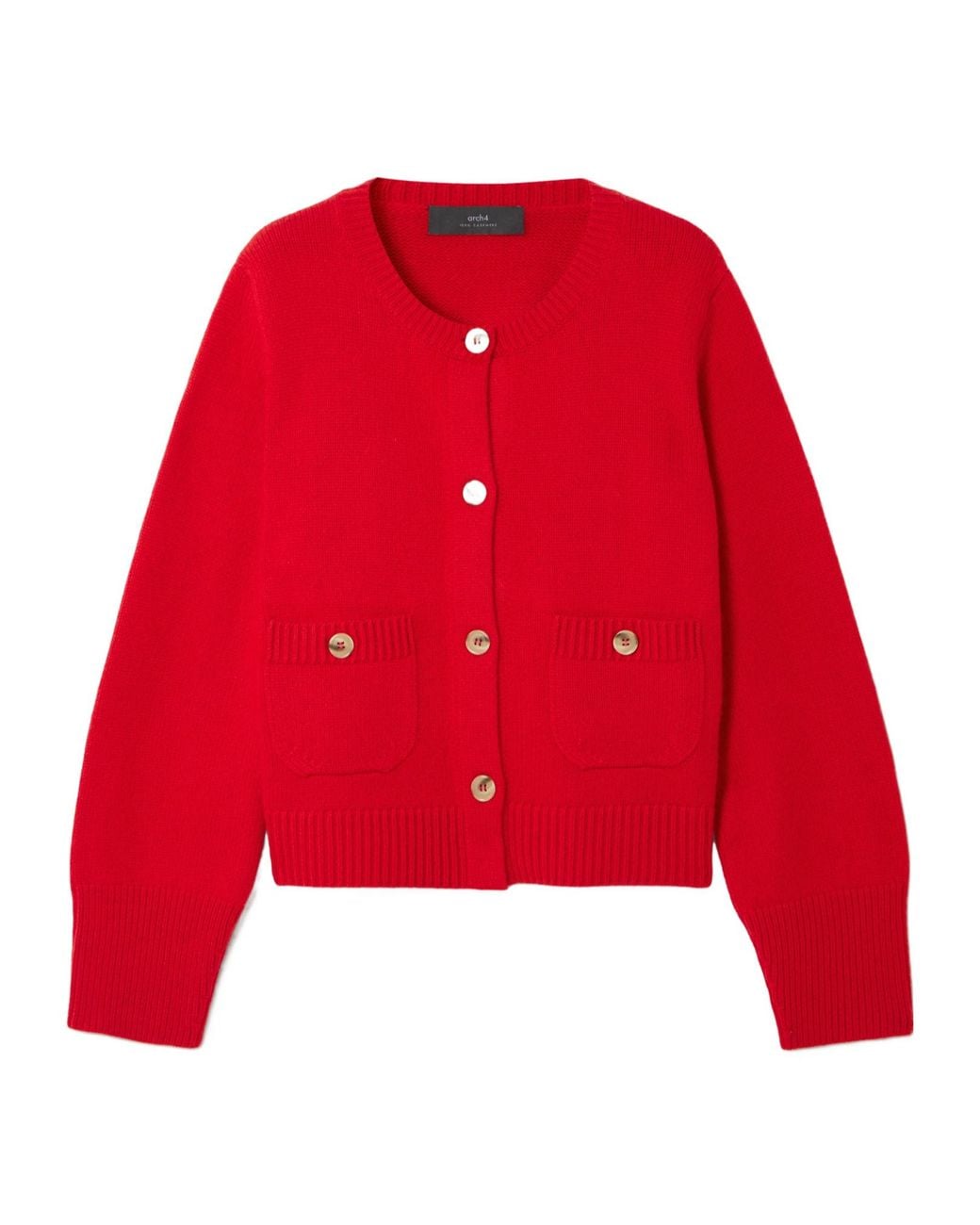 arch4 Red Long-Sleeved Knitted Cardigan